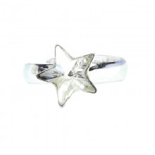 Inel reglabil din argint cu cristale Swarovski Crystal star