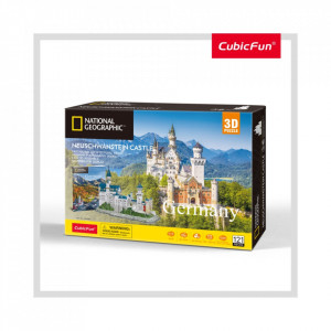 Puzzle 3D+Brosura-Castelul Neuschwanstein 128 Piese