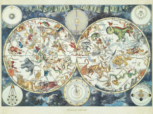 Puzzle Harta Lumii Creaturi Fantastice, 1500 Piese