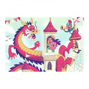 Puzzle Si Joc Dragon, 2X24 Piese