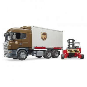 Bruder - Camion Ups Scania R-Series Si Stivuitor