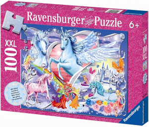 Puzzle Unicorni Cu Sclipici, 100 Piese