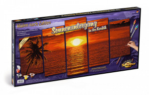 Kit Pictura Pe Numere Schipper Apus In Caraibe, 5 Tablouri