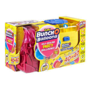 Set baloane de petrecere si pompa, Bunch o Balloons, Pink, 16buc