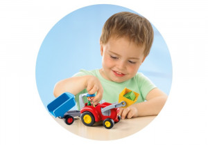 Playmobil - 1.2.3 Tractor Cu Remorca