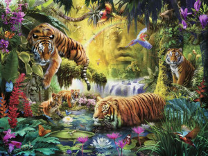 Puzzle Iaz Cu Tigri, 1500 Piese