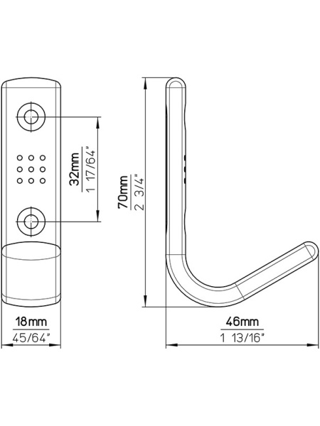 Cuier 1607/PB12 negru mat Siro