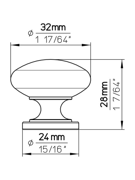 Buton mobila 1533-33ZN1 crom lucios Siro