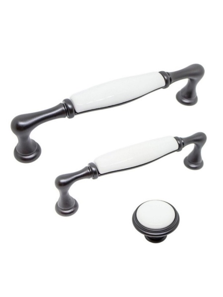 Maner mobila M62/M64 portelan alb, negru sidefat mat Giusti