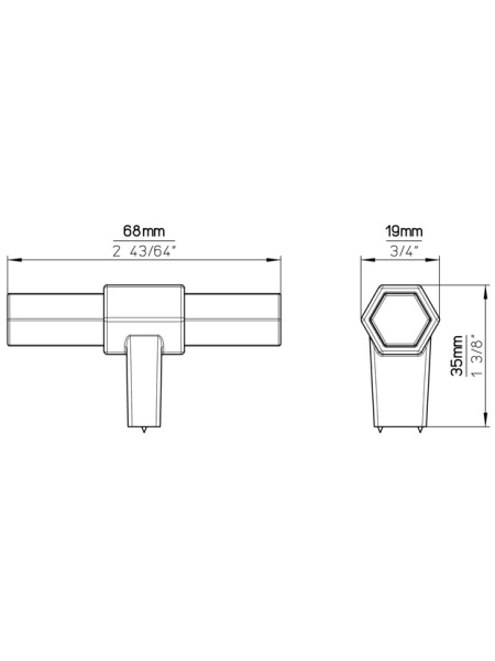 Buton mobila S677-68HZ55ZN27 Nuc lacuit cu inox Siro-schita