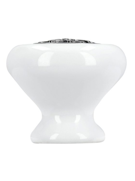 Buton mobila SP36-38ZN29 ceramica cu argint antic Siro