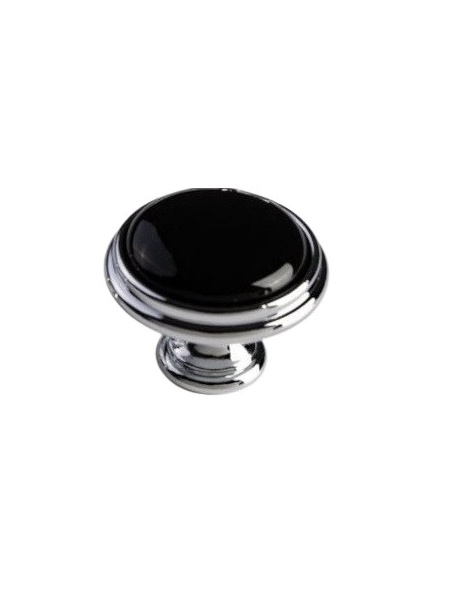Buton mobila P77.07.00.CLG crom cu portelan negru Giusti