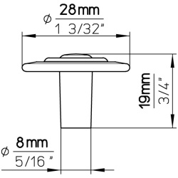 Buton mobila 920-28ZN1 crom lucios Siro