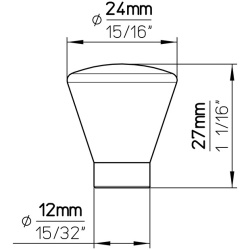 Buton mobilier 872-24ZN87 auriu periat Siro