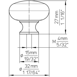 Buton mobila 913-32ZN5 auriu lucios Siro
