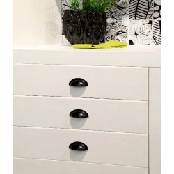 Maner mobilier 1760-85PB12 64mm negru mat Siro