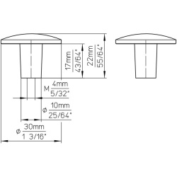 Buton mobila 2087F-30ZN1 crom lucios Siro