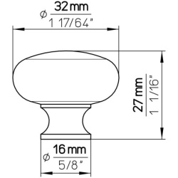 Buton mobila 913-32PB12 negru mat Siro