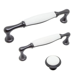 Maner mobila M62/M64 portelan alb, negru sidefat mat Giusti