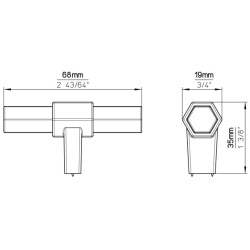 Buton mobila S677-68HZ55ZN27 Nuc lacuit cu inox Siro-schita