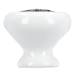 Buton mobila SP36-38ZN29 ceramica cu argint antic Siro