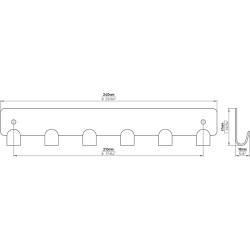 Cuier 1603-240PB12 negru mat Siro