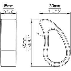Buton mobila 2501-45PB12 negru mat Siro