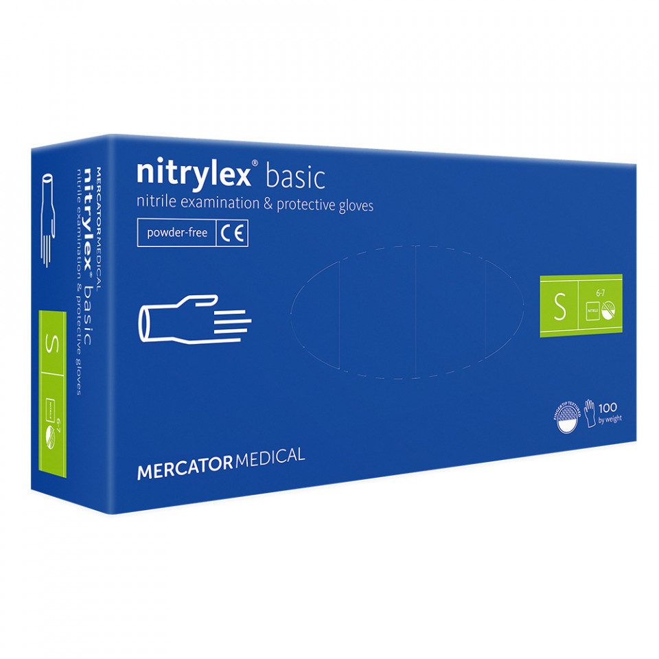 Manusi Nitrilex Basic Blue fara pudra marimea XS, S, M, L