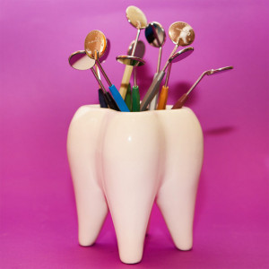 Set 10 oglinzi dentare rhodium, multicolore cu maner din inox