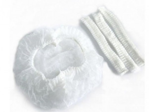 Bonete albe din material netesut - 100 buc/set
