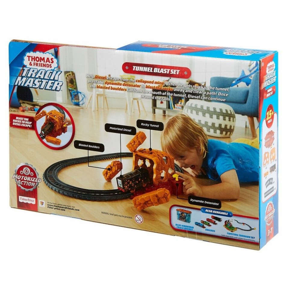 Set de joaca Thomas and Friends - Circuit Tunnel Blast Track Master cu trenulet Diesel motorizat