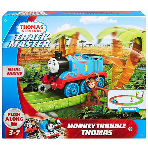 Set de joaca Thomas and Friends - Circuit Monkey Trouble Track Master Push Along cu trenulet Thomas