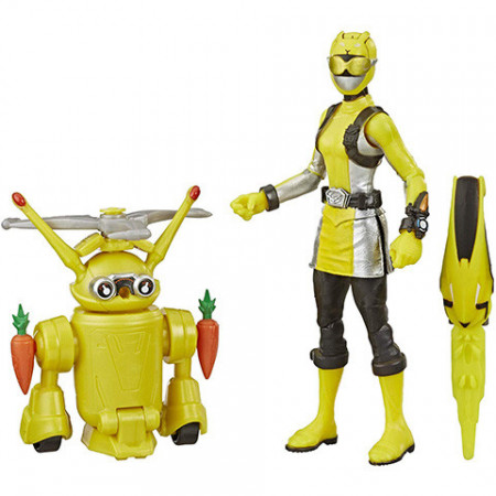 Figurina Power Ranger cu accesorii - Yellow Ranger si Morphin Jax Beastbot