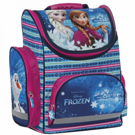 Ghiozdan ergonomic Printesele Disney Elsa si Anna Frozen, cu pereti rigizi, 35 cm