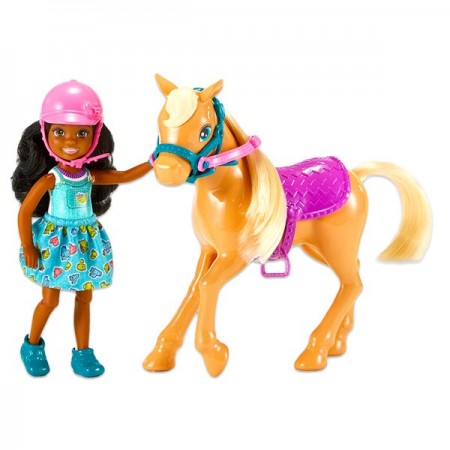 Papusa Chelsea bruneta cu ponei - Barbie