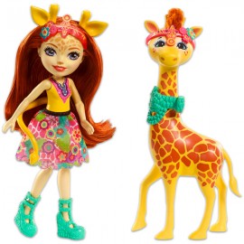 Papusa Girafa Gillian şi figurina Pawl EnchanTimals