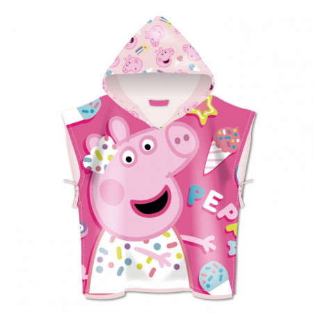 Prosop de plaja tip poncho Peppa Pig 55 x 55 cm