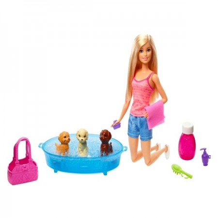 Set de joaca Papusa Barbie si SPA-ul catelusilor