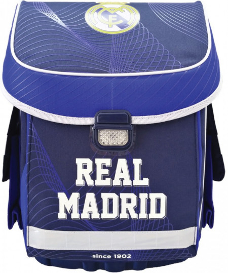 Ghiozdan ergonomic compact FC Real Madrid Alb-Albastru