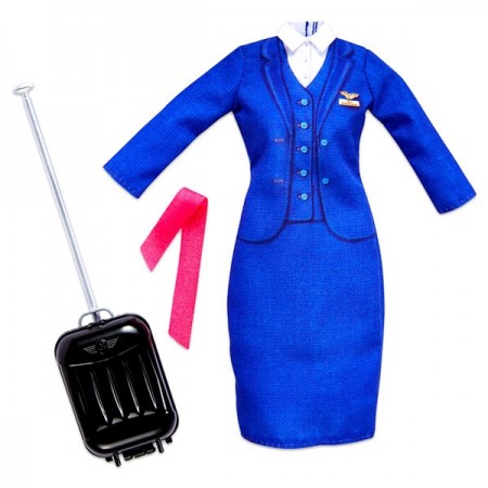 Haine Barbie rochie stewardesa si valiza