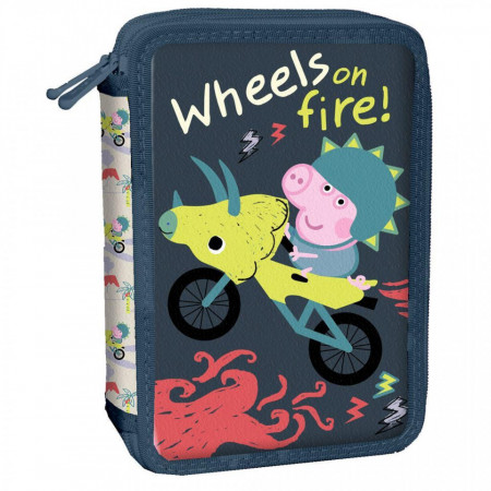 Penar echipat cu doua compatimente Wheels On Fire Peppa Pig