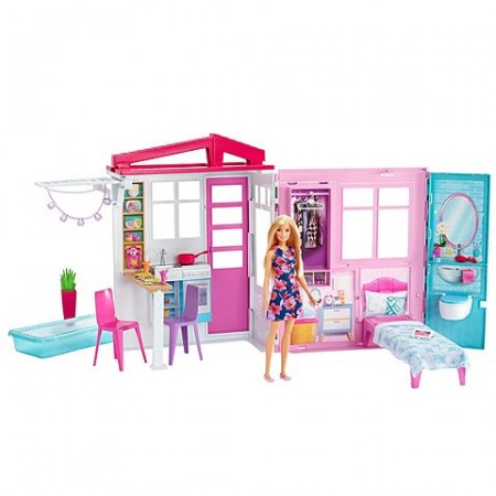 Set de joaca casa mobilata si papusa Barbie