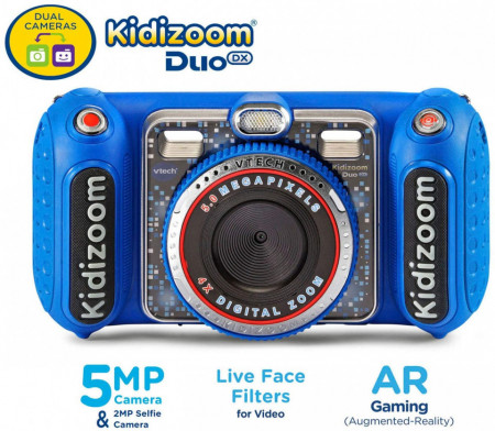 Camera digitala pentru copii VTech KidiZoom Duo DX cu MP3 Player, Albastru