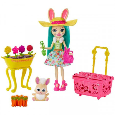 Set de joaca Fluffy Bunny si Gradina Enchantimals