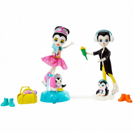 Set de joaca Patinatori pe Gheata Enchantimals cu Papusi Preena Penguin si Patterson Penguin