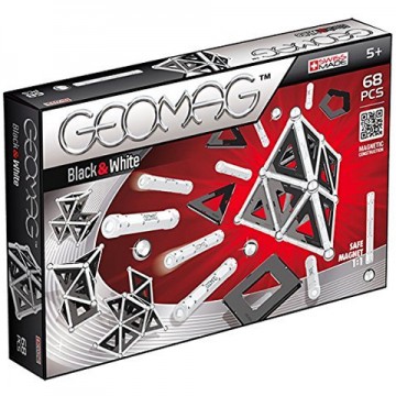 Set Geomag 68 de piese magnetice alb-negru