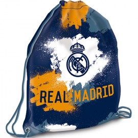 Sac de umar cu snur Real Madrid albastru cu portocaliu