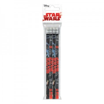 Set 4 creioane grafit cu radiera Star Wars