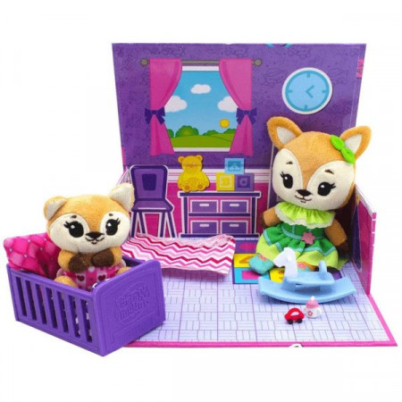 Set de joaca Tiny Tukkins Cuddle n' Play cu 2 figurine vulpite