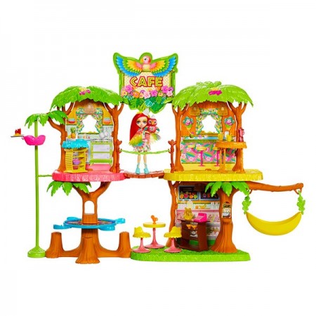 Cafeneaua din Jungla - Set de joaca Enchantimals cu papusa Peeki Parrot